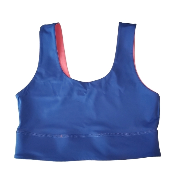 FABLETICS Harlow sports Bra Reversible Midi Size Small Pink Blue Medium Impact - Picture 5 of 8